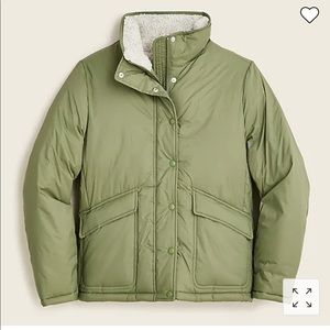 New J.Crew Sherpa-puffer coat.